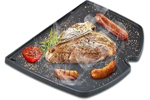 VNIERXFUL 6560 - Padella in ghisa per barbecue Weber Q300 Q3000 Q3200 Q3400 Series, 45,2 x 31,5 cm, accessori per piastra 57060001 586002 426001 56010049, griglia a gas Weber 6506 Pezzo