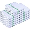 Utopia Towels - 200 GSM Green Dish Towels (12 Pack - 38 x 64 cm) 100% Cotton Dish Cloths Absorbent Bar Cloth, Kitchen Tea Towel for Catering, Drying and Washing