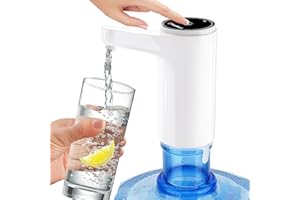 EASY SPEED EASYSPEED Elektryczny Dozownik Wody Pitnej,W Zestawie 2 Adaptery Automatyczny Dystrybutor Wody Pitnej,Możliwość ładowania Przez USB 1200 mAh Pompa Do Butelek Na Wodę,Do Domowego Biura,Biały