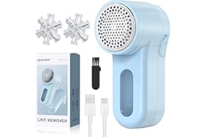 BUBBACARE Rasoir Anti Bouloche, 3W Électrique Anti Bouloche pour Vêtements, Rasoir Vetement Anti Peluche Rechargeable avec 2 têtes de Rasage, Rasoir Bouloche pour Pulls, Couvertures, Tapis, Peluches, Canapé