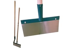 BAUSUPERMARKT24 Eisscharre 300 mm mit Spezial Federstahlblatt 1mm 30 cm und Holzstiel Stoßscharre Eisstößer Eiskratzer Stossscharrre Stossreiniger Eisreiniger Schneeschieber Eisschieber extra leicht