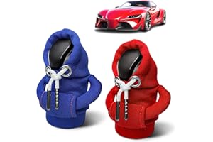 KJG Schaltknauf Hoodie, 2 Stück Hoodie Schaltknauf, Hoodie für Schaltknauf, Auto Schalthebel Abdeckung, Schalthebel Hoodie, Schaltknauf überzug für Auto Schalthebel Dekoration Zubehör (Blau + Rot)