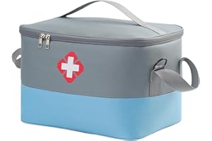 QIUPFGUT Borsa per medicinali, grande capacità borsa medica di emergenza, Borsa Medica Impermeabile con Tracolla, Mini Kit di Pronto Portatile Per Casa Ufficio Auto Viaggi