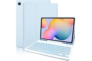 Zabatoco Custodia con Tastiera Italiana per Tab S6 Lite, Cover in Pelle con Tastiera Italiana Bluetooth Staccabile per Samsung Galaxy Tab S6 Lite 10.4'' 2020/2022 (SM-P610/P615/P613/P619), Blu
