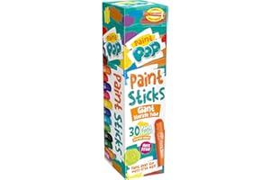 Paint Pop Paint Sticks For Kids - 30 Pack Assorted Colours & Giant Storage Tube - Twist & Paint, Mess-Free, Fast Drying Action, Easy Clean Up, Vibrant Colours, Multi-Surface,0.5 Liters