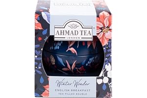 Ahmad Tea Christmas Bauble - English Breakfast Loose Leaf Tea 25g | Festive Gift Ornament with 1 Flavour - Perfect Stocking Filler from Winter Wonderland Collection