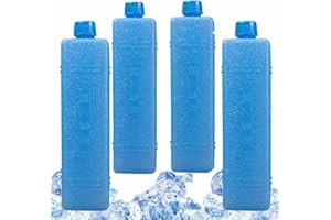 YONUARET Ice Packs Cool Bag, Pack of 4 Thin Ice Packs for Cool Box, 200 ml Reusable Cooling Elements, Ultra Thin Cooling Element, Cool Bag, Cool Box, Ice Pack, Cooling Pads, Freeze Packs for Travel and Camping