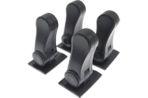SURRIBA 4 pcs Sencilla Herramienta para Seguridad Puertas Niños, Pestillo Puerta sin Agujeros, Cierre Seguridad Ventanas Abatibles Cerrojo Universal Cerradura Manija(Negro)