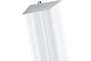 iFealClear 10 Inch Rain Shower Heads, Fixed Rainfall Shower Head with Square Shape, Ultra Thin Powerful High Pressure Overhead Shower Head, 304 Stainless Steel Waterfall Shower Head, Chrome