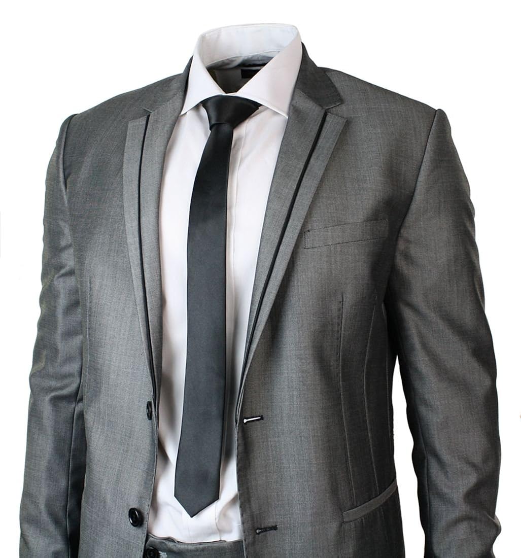 Grey Suit With Black Piping My Dress Tip