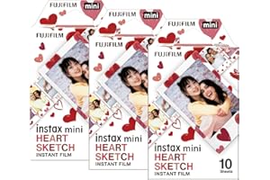 Fujifilm Instax Mini-Foto-Film, Herz-Skizzen, 30 Stück