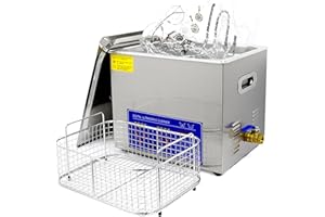 BESTYKS 15L Pulitore Ultrasuoni, Vasca Ultrasuoni 40 KHz,Lavatrice Ultrasuoni, per Gioielli, Orologi, Protesi Dentarie, Piccole Parti, Potenza di Riscaldamento 450 W, Acciaio Inossidabile Ultrasonic Cleaner
