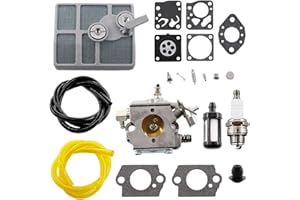 MCHNIC Carburateur avec bougie d'allumage, filtre à air, tuyau d'essence pour tronçonneuses Stihl 030 031 032 AV 031AV 032AV 030AV # 1113 120 0602 Walbro WA-2, WA-2-1