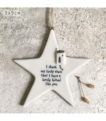 East of India Mini scatola di fiammiferi – Friends are like stars you don't have to see them to know they are there | Regalo di porcellana | Cassetta delle lettere regalo