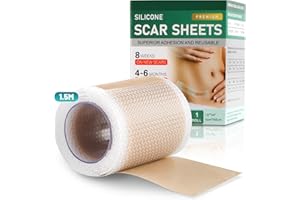UYUYong Ruban Adhésif en Silicone pour Cicatrices Feuilles de Cicatrices en Silicone Bandes de Cicatrice Réutilisable Pansement Silicone Cicatrice pour Césariennes Chirurgies Brûlures Chéloïdes Acné