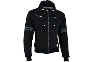 ‎TEXPEED Texpeed Herren Motorradjacke Motorrad Biker Kapuzenjacke - Kapuzenpullover schützendem Aramid mit Rüstung (EN 1621-1) Schutz - Schwarz Grau XL