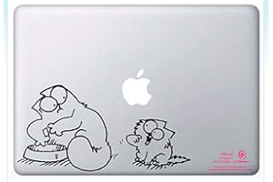 Artstickers. 11 Inch 13 Inch Laptop Sticker - Simons Cat Design - Sticker for MacBook Pro Air Mac Laptop - Black - Spilart Gift - Registered Brand