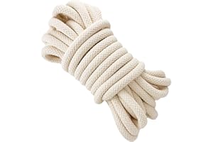 GOPEU Cuerda de cordón, 12MM * 10M, algodón Natural, Hecho en España.