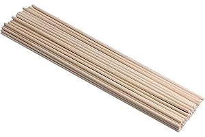 Mxfans Round Birch Wood Craft Sticks Wooden Dowel Rods 400mm Length 5mm Dia Pack of 50