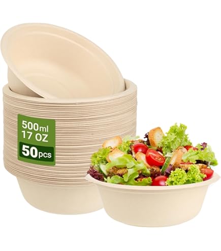 Ciotole Grandi Monouso In Cartoncino E PLA 700 Ml