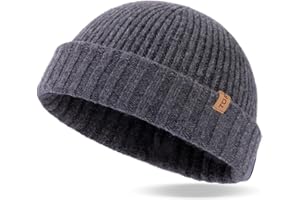 TOP-EX Czapka beanie typu dokerka, 100% wełny merino, dla mężczyzn, kobiet, czapka zimowa z dzianiny, XL/XXL