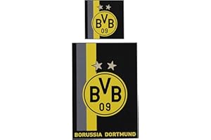 Borussia Dortmund BVB pościel ze wzorem w paski (135 x 200 cm) jeden rozmiar