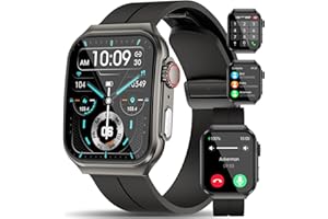 MARSYU 2024 Nuovo Smartwatch Uomo con ECG/Pressione Arteriosa,1,96"Orologio Fitness con 24/7 Monitor Sonno/Cardiofrequenzimetro/SpO2/Temperatura Corporea/150+modalità Sport,IP68 iOS Android Orologio Sportivo