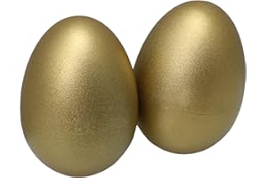 Yibuy 2pcs Golden Maracas Egg Shakers Hand Percussion 40mm Dia Rattles