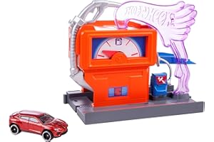 Hot Wheels City Station Essence Express, Coffret de Jeu pour Petites Voitures à connecter avec Circuit et Pistes, Jouet pour Enfant, FMY97 Multicolore
