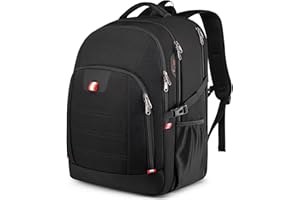 Della Gao Travel Laptop Backpack, Business Anti Theft Large Travel Backpack with USB Charging Slit, Water Resistant College Computer Bag Gifts for Men & Women Fits 18.4 Inch Notebook, Black