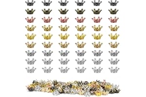 HEKOBAG Mini Krone Charms, 126 Stück Kleine Goldene Kronen Kronen zum Basteln Vintage Mini Crown Charms Legierung Mini Krone Deko Krone Anhänger zum Schmuck Halsketten Armbändern
