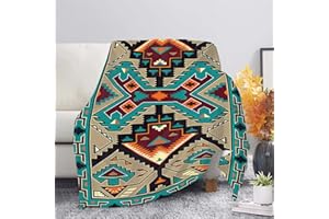 Binienty Ultraweiche Fleecedecke für Kinder und Erwachsene, Navajo Azteken-geometrisches Design, Plüsch, gemütliche Überwurfdecke für Sofa, Couch, Bett