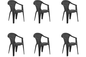 SP BERNER Shaf Dream Set de 6 sillas de jardín, Color Gris Antracita, Material Resina