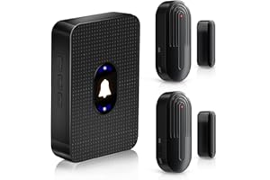 DAYTECH Wireless Door Alarm Sensor, Door Open Alarm Chime, Entry Alert For Home Store Office Security, 300ft/100m Operating Range, 55 Ringtones 5 Volume, 1 Receiver & 2 Sensors