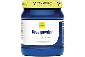 YAMAMOTO NUTRITION BCAA 2:1:1 300 gr, Integratore Alimentare di Aminoacidi Ramificati Fermentati con Vitamina B1 e B6, Integratore per Sportivi BCAA POWDER, Gusto Arancia