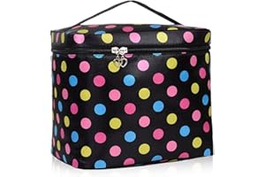 HQdeal Cute Polka Dot Cosmétique Bag Maquillage Pouch Case Toiletry Bag Maquillage Sac