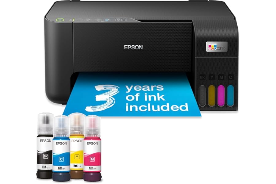Epson EcoTank ET-2860 Ink Tank Printer | Busy Home Use | Wireless | A4 | Print, Copy, Scan | Includes up to 3 Years of Ink