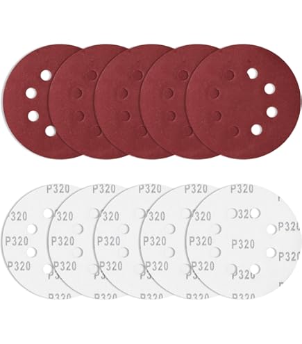 Lot de 10 disques abrasifs, 125 mm, grains 80, perforés auto-agrippants