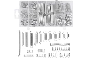 Gasea 200pcs Ressorts de Compression et de Rallonge Assortiment en Acier Galvanisé 8 Tailles Traction Ressorts et 12 Tailles Compression Ressorts Ensemble Pour Réparations