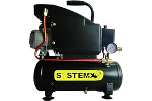 EUROBRICO FAR DA SÉ Compressore d'aria lubrificato ad olio da 6 Litri 1.100 Watt 8 bar SYSTEM+