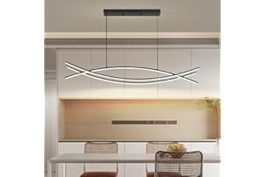 ‎MIKERU Mikeru LED Pendelleuchte esszimmer, 36W 100cm schwarz Moderne Hängeleuchte esstisch, Lineare Hängelampe küche Dimmbar mit Fernbedienung, 10%-100% Einstellung der Farbtemperatur, Esszimmerlampe
