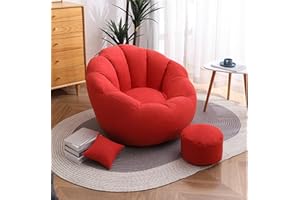DTLEO Pouf a Sacco Puff Poltrona (Senza Imbottitura) per Divano E Poltrona, per Camera da Letto, Soggiorno, Interno Cuscino da Lettura,Rosso