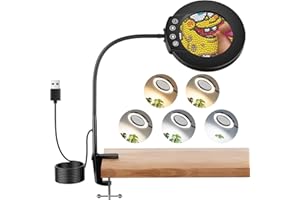 Nazano Magnifying Glass with Light and Stand, 10X Magnifying Lamp, 3 Adjustable Colour Modes Magnifier Lamps for Crafts Hobby Reading Painting Sewing Close Work