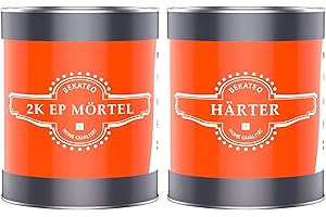 BEKATEQ 2K Reparatur-Mörtel BK-150EP, 1kg I Fugenmörtel-Set aus Epoxidharz mit Härter I Für innen & aussen I Spachtelmasse aus Giessharz für Beton, Holz, Estrich, Metall, Fliesen