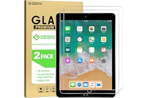 GOZOPO Pellicola Protettiva per iPad 9.7 pollice (2018/2017, 6a Gen/ 5a Gen) iPad Air 2/ Air 1/ iPad Pro 9.7", Vetro Temperato Proteggi Schermo, 2 pezzi