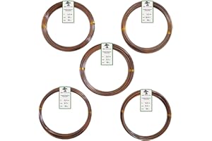 GROW A BONSAI TREE Grow A Bonsai drzewo anodowane aluminium bonsai drut treningowy 5-częściowy zestaw startowy - 1,0 mm, 1,5 mm, 2,0 mm, 2,5 mm, 3,0 mm (łącznie 147 stóp) (5 rozmiarów, brązowy)