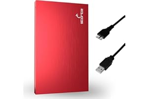 ‎STORITE Storite Externe tragbare Festplatte 1TB mit USB 3.0, externer Backup-Speicher, schnelle Datenübertragung, geeignet für PC, Mac, Windows, Gaming, Laptop und Desktop (rot)