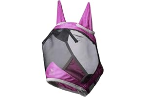 Harrison Howard CareMaster Pro Luminous Fine Mesh UV-proof Fleece Padding Fly Mask Half Face Amethyst (XL; Extra Full)
