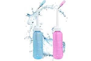 YIBANG Travel Bidet, Portable Handheld Bidet Bottle Retractable Spray Nozzle with Large Water Capacity, Personal Hygiene Care Portable Bidet, for Postpartum Clean, Traveling, Outdoor (350ml, Blue&Pink)