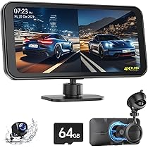 Dash Cam Hikity 3 Telecamere 1080P - Frontale, Interna E Posteriore Con Schermo 4 Pollici Touch